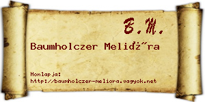 Baumholczer Melióra névjegykártya